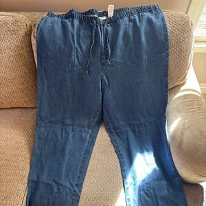 Denim Drawstring Stretchy Jeans